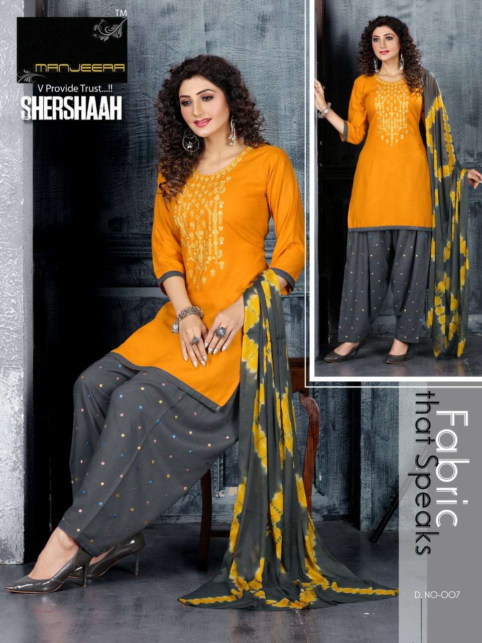 SHERSHAAH BY MANJEERA 001 TO 008 SERIES BEAUTIFUL PATIYALA SUITS COLORFUL STYLISH FANCY CASUAL WEAR & ETHNIC WEAR RAYON DRESSES AT WHOLESALE PRICE