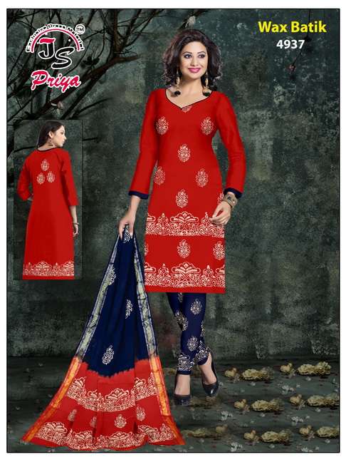 WAX BATIK BY J S PRIYA BEAUTIFUL SUITS COLORFUL STYLISH FANCY CASUAL WEAR & ETHNIC WEAR PURE COTTON DRESSES AT WHOLESALE PRICE