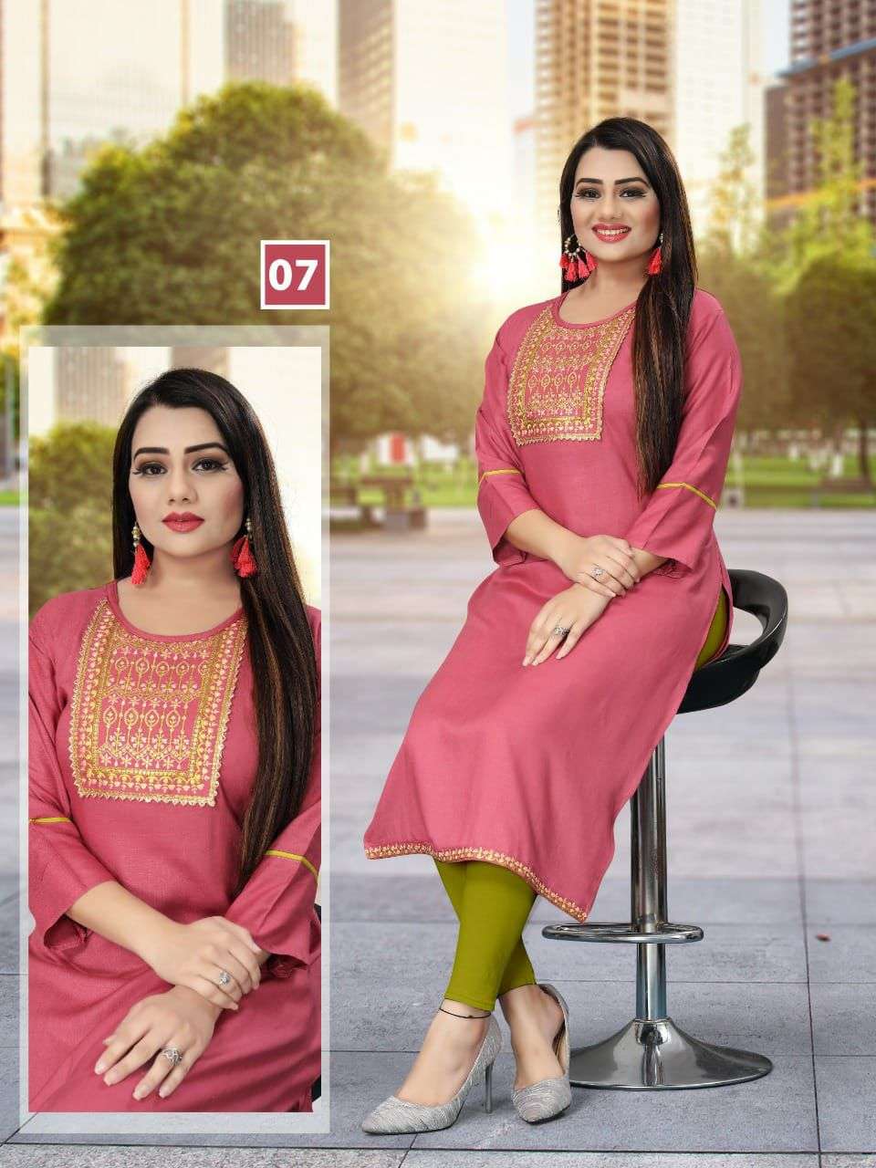 ZALAK BY BEAUTY QUEEN 01 TO 09 SERIES DESIGNER STYLISH FANCY COLORFUL BEAUTIFUL PARTY WEAR & ETHNIC WEAR COLLECTION RAYON EMBROIDERY KURTIS AT WHOLESALE PRICE