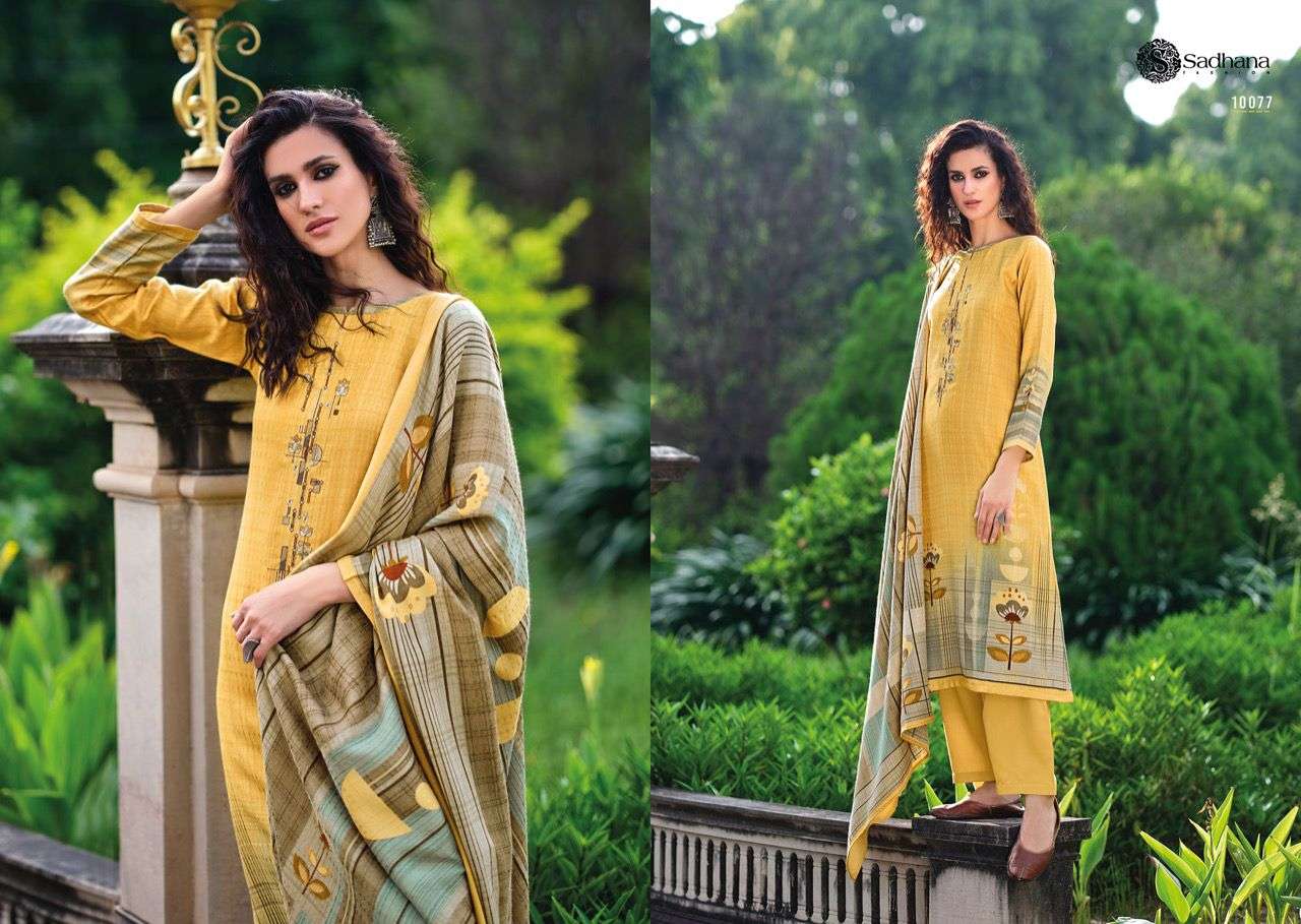 BLOSSOM BY SADHANA FASHION 10073 TO 10078 SERIES BEAUTIFUL STYLISH SUITS FANCY COLORFUL CASUAL WEAR & ETHNIC WEAR & READY TO WEAR PURE PASHMINA PRINTED DRESSES AT WHOLESALE PRICE