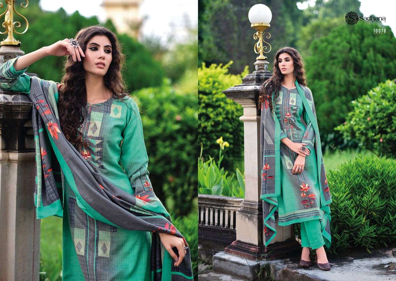 BLOSSOM BY SADHANA FASHION 10073 TO 10078 SERIES BEAUTIFUL STYLISH SUITS FANCY COLORFUL CASUAL WEAR & ETHNIC WEAR & READY TO WEAR PURE PASHMINA PRINTED DRESSES AT WHOLESALE PRICE