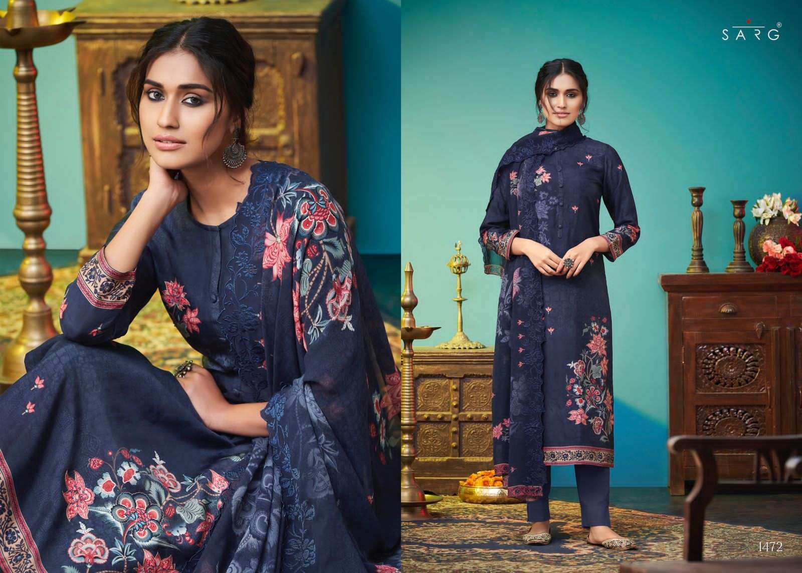 BELLA CASA BY SARG BEAUTIFUL STYLISH SUITS FANCY COLORFUL CASUAL WEAR & ETHNIC WEAR & READY TO WEAR PURA RUSSIAN SILK DRESSES AT WHOLESALE PRICE