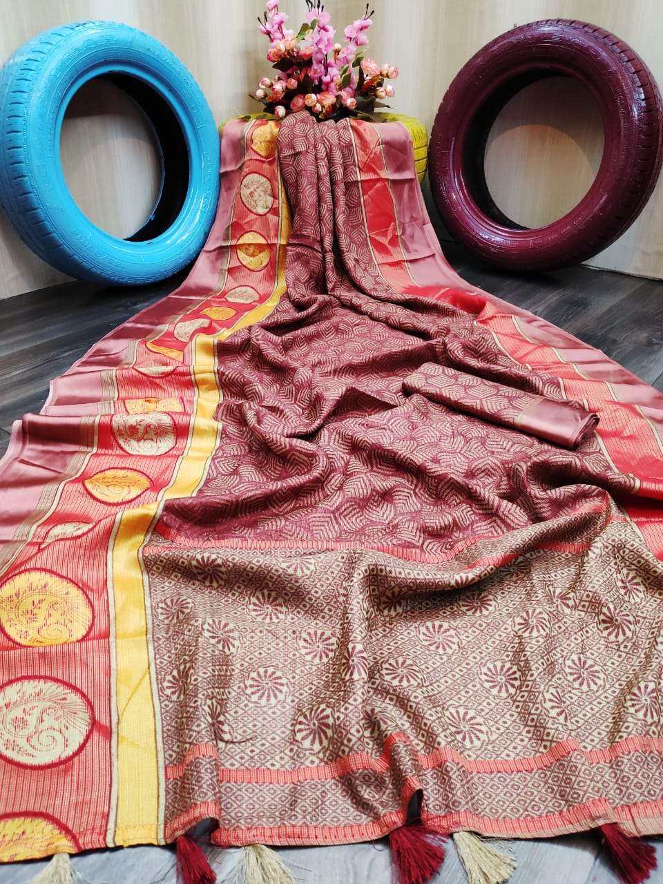 BRAZZO SILK BY MYRA 01 TO 03 SERIES INDIAN TRADITIONAL WEAR COLLECTION BEAUTIFUL STYLISH FANCY COLORFUL PARTY WEAR & OCCASIONAL WEAR BRASSO SILK SAREES AT WHOLESALE PRICE