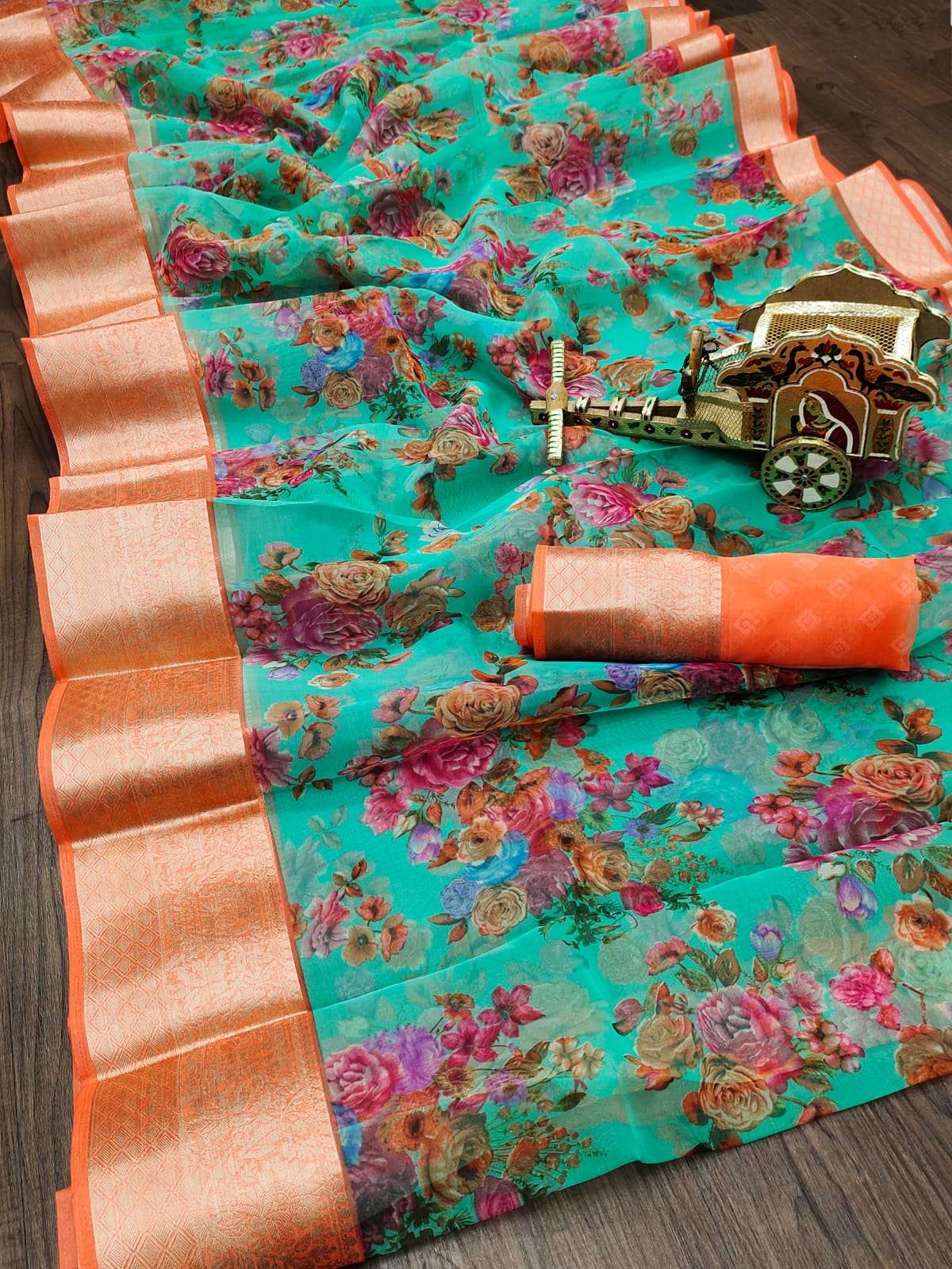 ORGANZA PRINT VOL-2 BY MYRA 201 TO 209 SERIES INDIAN TRADITIONAL WEAR COLLECTION BEAUTIFUL STYLISH FANCY COLORFUL PARTY WEAR & OCCASIONAL WEAR PREMIUM ORGANZA SAREES AT WHOLESALE PRICE