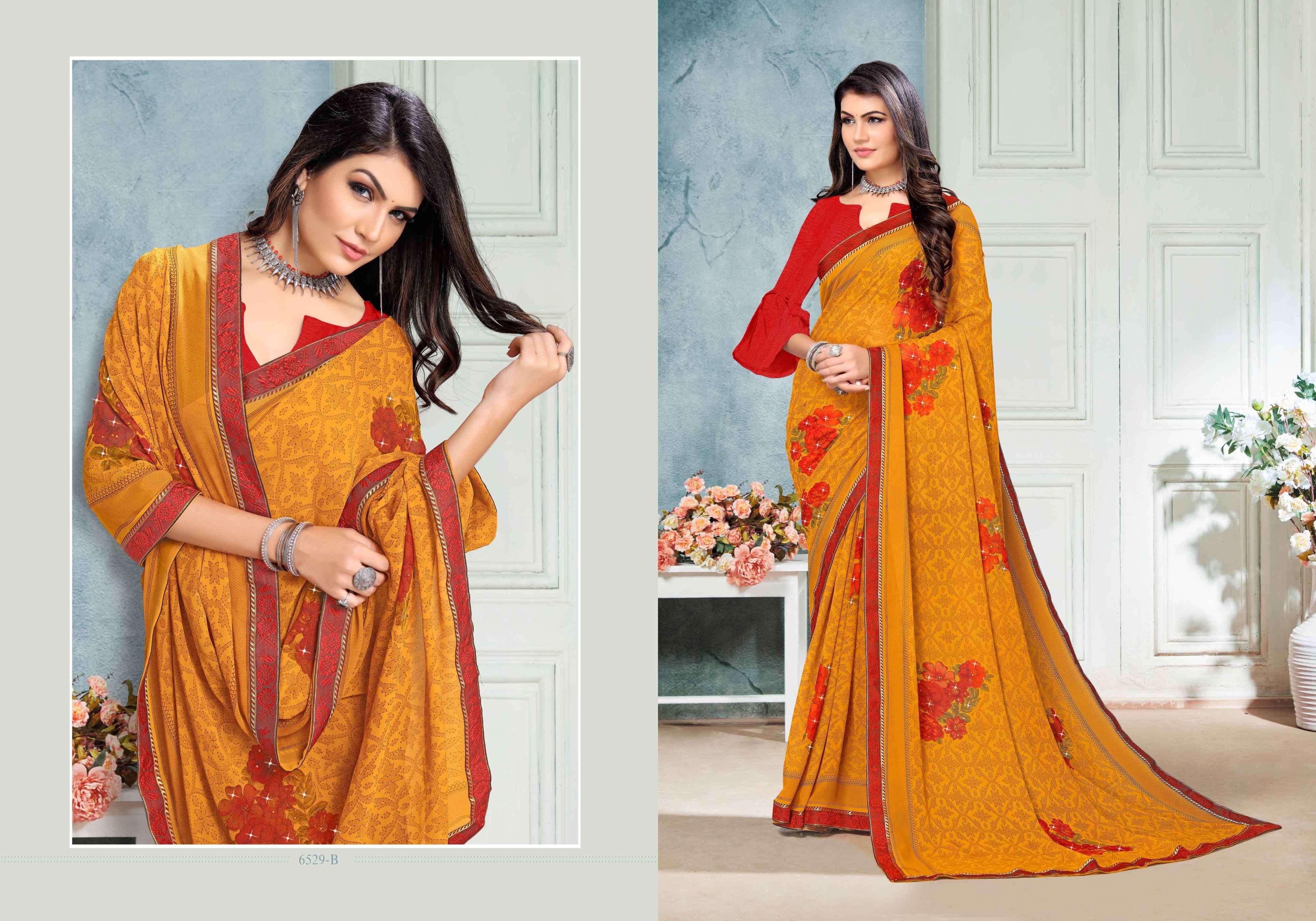 JUHI BY BARGAD INDIAN TRADITIONAL WEAR COLLECTION BEAUTIFUL STYLISH FANCY COLORFUL PARTY WEAR & OCCASIONAL WEAR GEORGETTE SAREES AT WHOLESALE PRICE