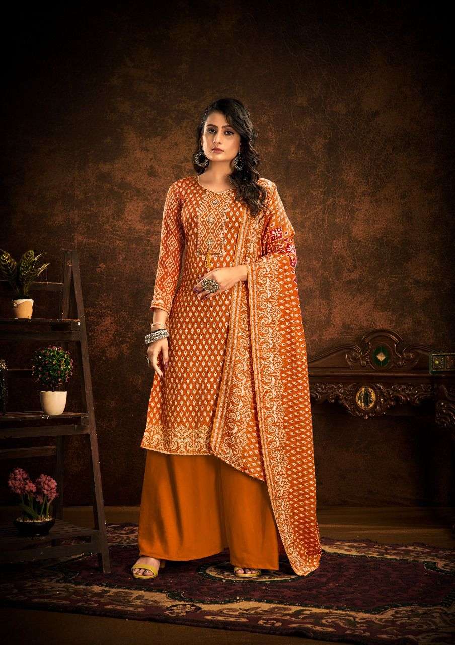 JANNAT BY KESARIYA 1001 TO 1008 SERIES BEAUTIFUL STYLISH SHARARA SUITS FANCY COLORFUL CASUAL WEAR & ETHNIC WEAR & READY TO WEAR PASHMINA PRINTED DRESSES AT WHOLESALE PRICE