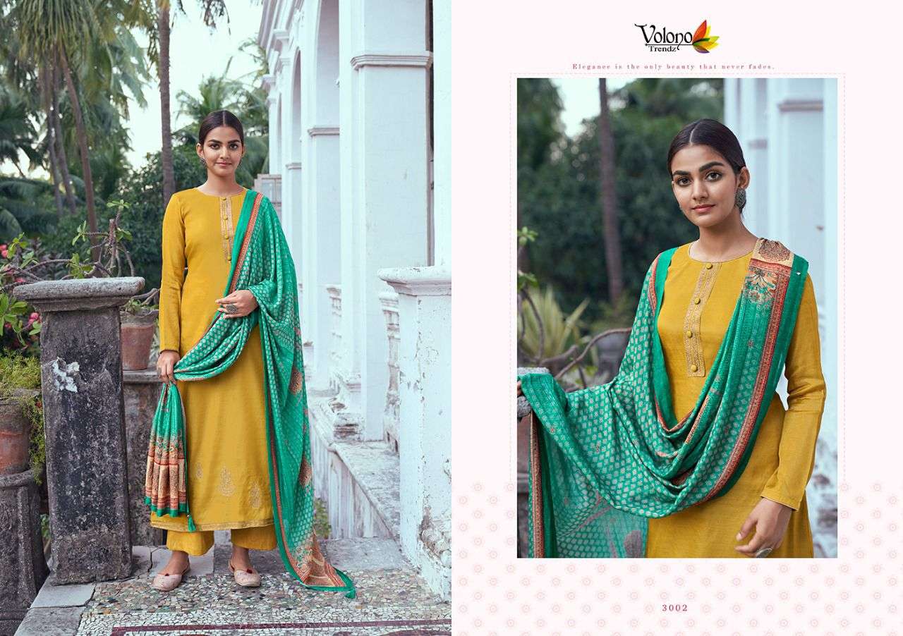 Elan Vol-5 By Volono Trendz 3001 To 3007 Series Beautiful Suits Stylish Fancy Colorful Party Wear & Occasional Wear Pure Pahsmina Dresses At Wholesale Price