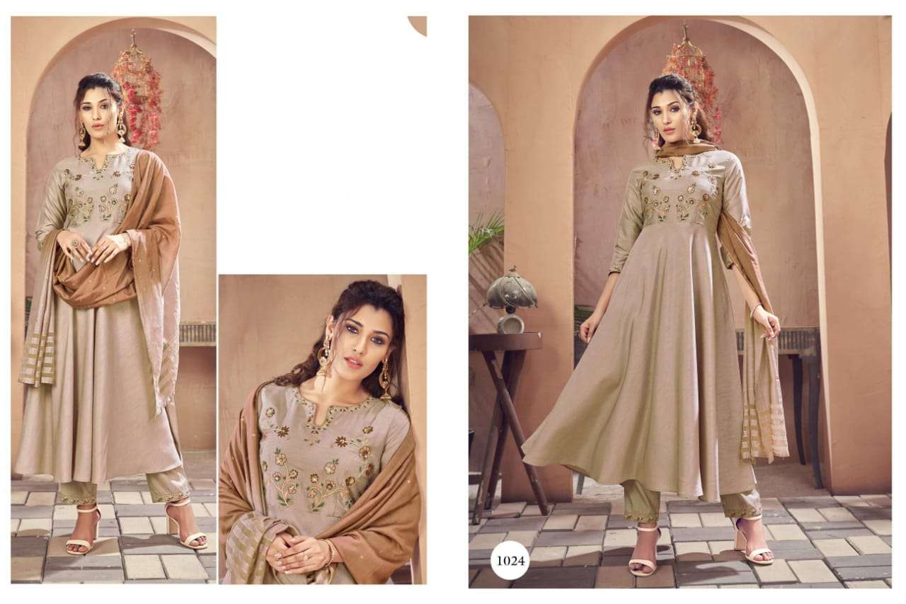FALAK BY SNAPSTYLE 1019 TO 1024 SERIES BEAUTIFUL SUITS COLORFUL STYLISH FANCY CASUAL WEAR & ETHNIC WEAR BEMBERG SILK DRESSES AT WHOLESALE PRICE