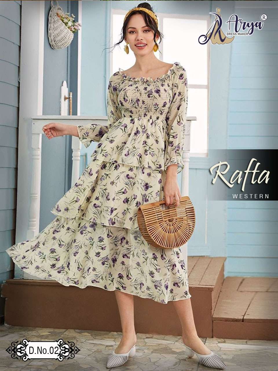 RAFTA BY ARYA DRESS MAKER 01 TO 07 SERIES BEAUTIFUL STYLISH FANCY COLORFUL CASUAL WEAR & ETHNIC WEAR POLY RAYON DIGITAL PRINT GOWNS AT WHOLESALE PRICE