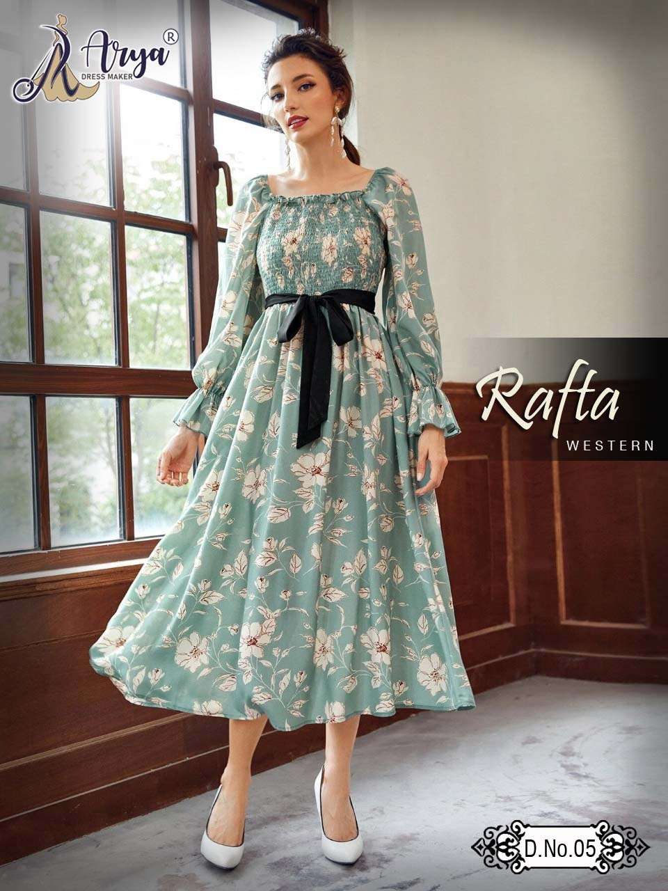 RAFTA BY ARYA DRESS MAKER 01 TO 07 SERIES BEAUTIFUL STYLISH FANCY COLORFUL CASUAL WEAR & ETHNIC WEAR POLY RAYON DIGITAL PRINT GOWNS AT WHOLESALE PRICE