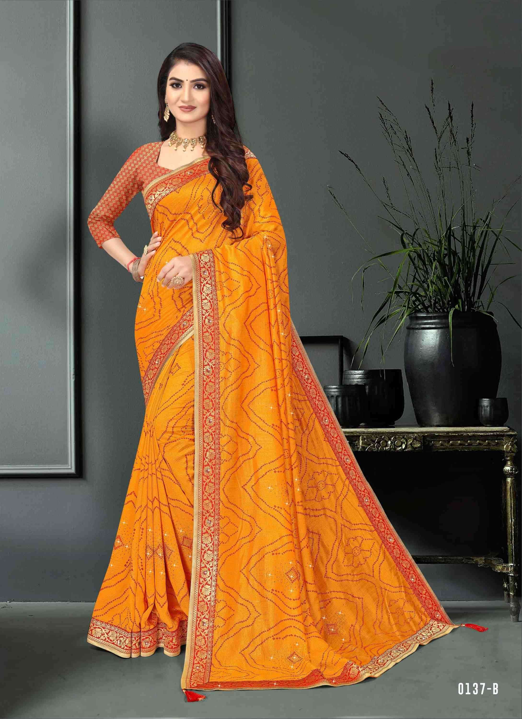 VAYU PUTRA BY INDIAN WOMEN 0137-A TO 0137-F SERIES INDIAN TRADITIONAL WEAR COLLECTION BEAUTIFUL STYLISH FANCY COLORFUL PARTY WEAR & OCCASIONAL WEAR VICHITRA SAREES AT WHOLESALE PRICE