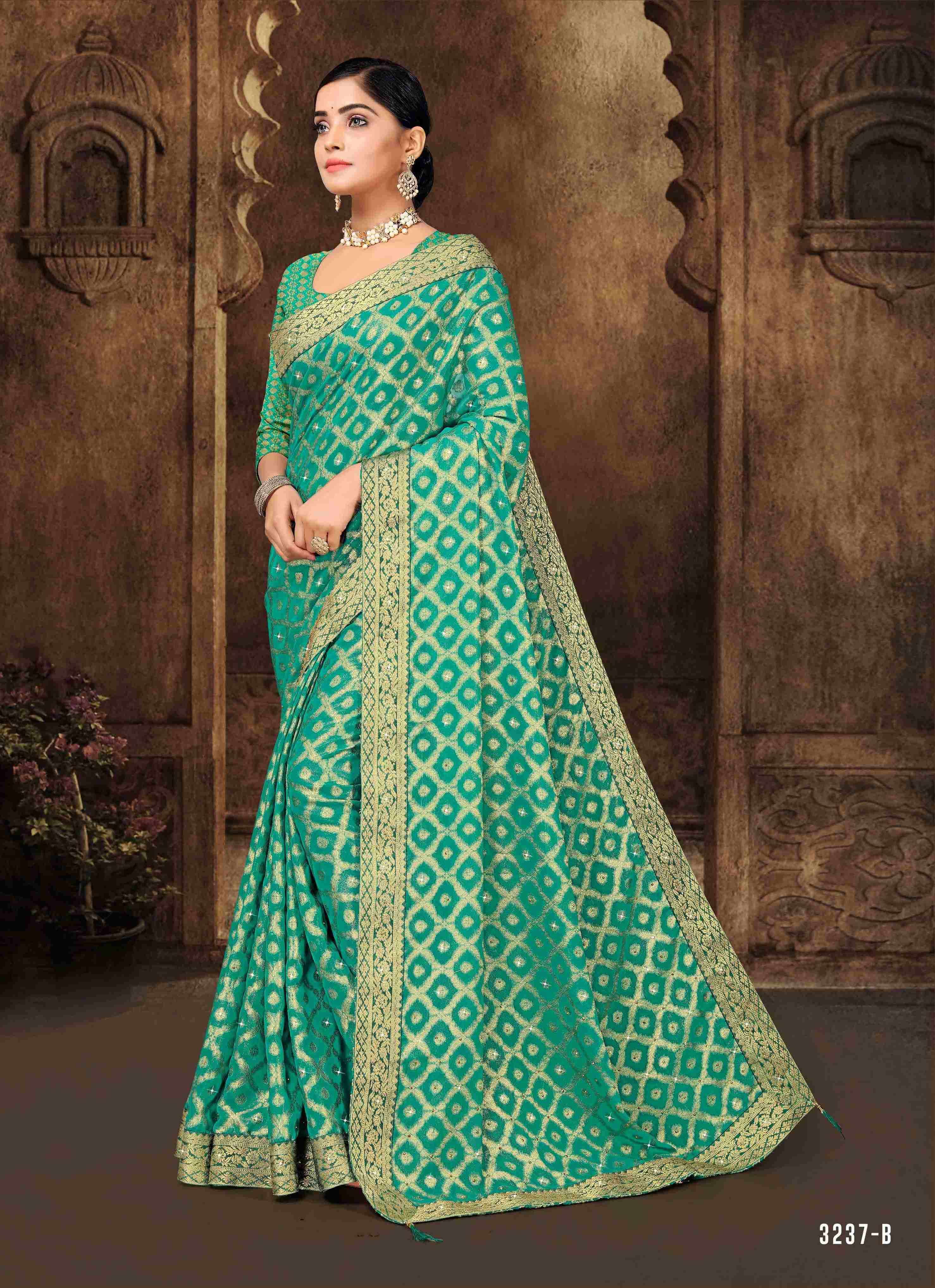 SHANKAR SUMAN BY INDIAN WOMEN 3237-A TO 3237-F SERIES INDIAN TRADITIONAL WEAR COLLECTION BEAUTIFUL STYLISH FANCY COLORFUL PARTY WEAR & OCCASIONAL WEAR BRASSO SAREES AT WHOLESALE PRICE