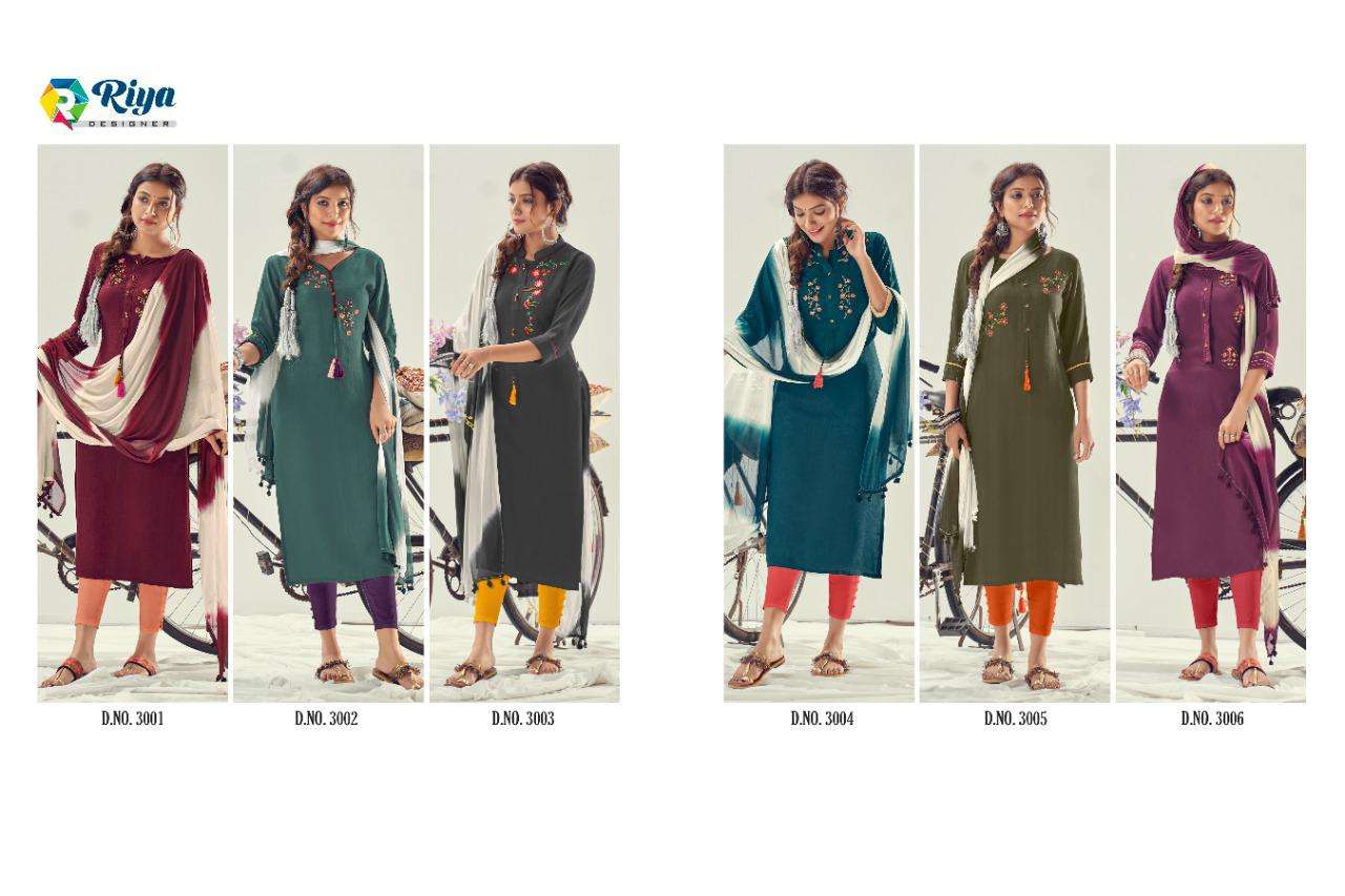 CYCLONE BY RIYA DESIGNER 1001 TO 1006 SERIES BEAUTIFUL SUITS COLORFUL STYLISH FANCY CASUAL WEAR & ETHNIC WEAR RAYON WITH WORK DRESSES AT WHOLESALE PRICE