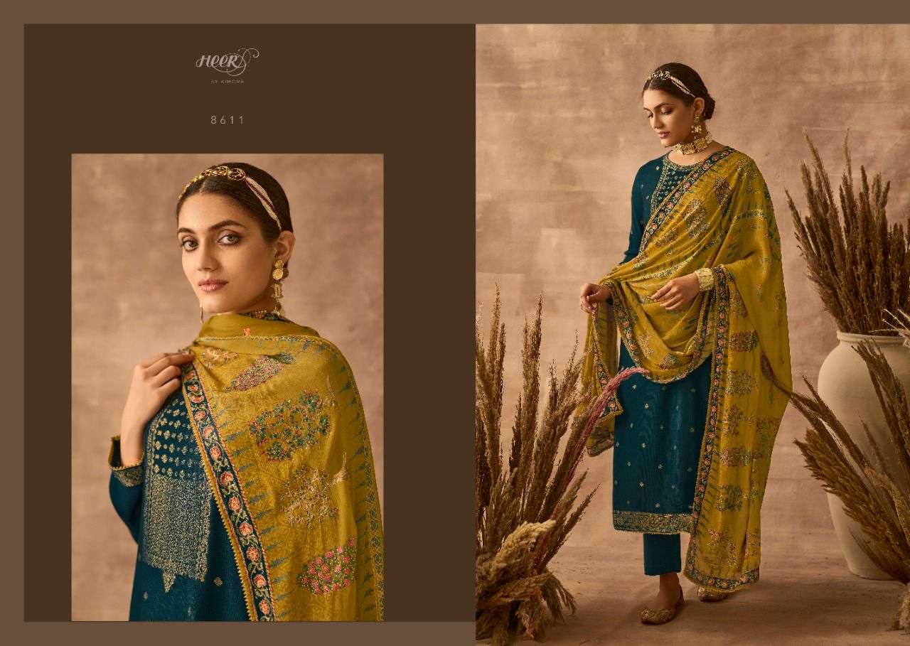 ODHINI BY KIMORA FASHION 8611 TO 8618 SERIES BEAUTIFUL SUITS COLORFUL STYLISH FANCY CASUAL WEAR & ETHNIC WEAR PURE DOLA SILK JACQUARD DRESSES AT WHOLESALE PRICE