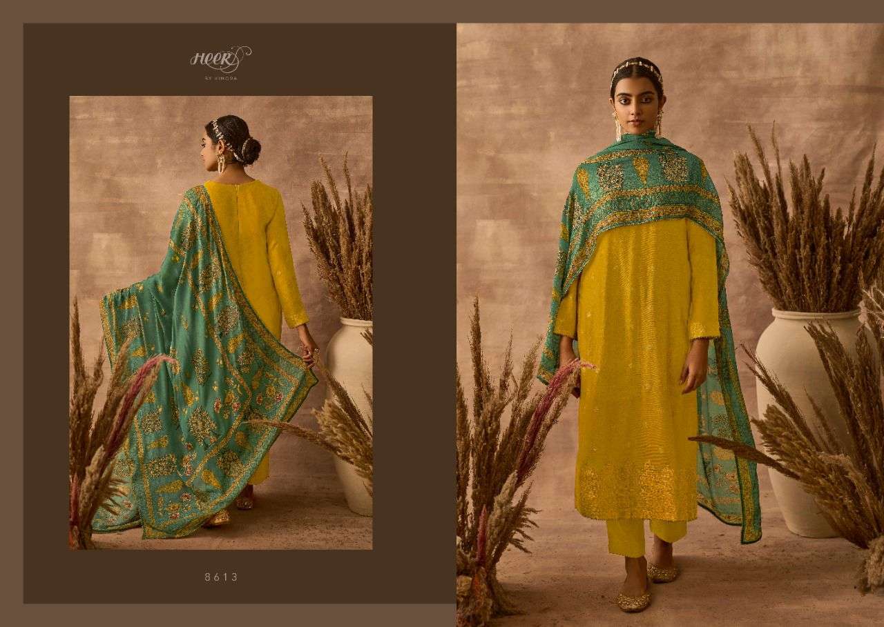 ODHINI BY KIMORA FASHION 8611 TO 8618 SERIES BEAUTIFUL SUITS COLORFUL STYLISH FANCY CASUAL WEAR & ETHNIC WEAR PURE DOLA SILK JACQUARD DRESSES AT WHOLESALE PRICE