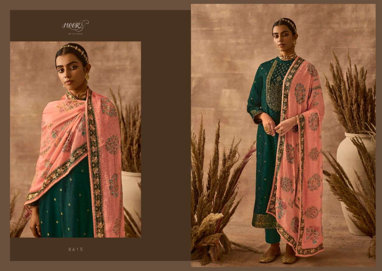 ODHINI BY KIMORA FASHION 8611 TO 8618 SERIES BEAUTIFUL SUITS COLORFUL STYLISH FANCY CASUAL WEAR & ETHNIC WEAR PURE DOLA SILK JACQUARD DRESSES AT WHOLESALE PRICE