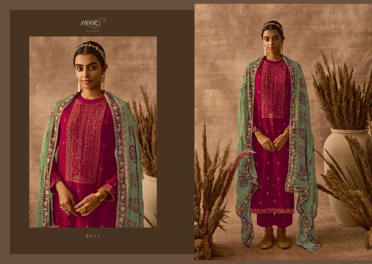 ODHINI BY KIMORA FASHION 8611 TO 8618 SERIES BEAUTIFUL SUITS COLORFUL STYLISH FANCY CASUAL WEAR & ETHNIC WEAR PURE DOLA SILK JACQUARD DRESSES AT WHOLESALE PRICE