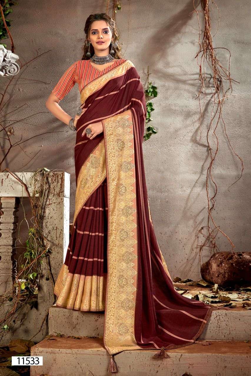 KHUSHALI BY 5D DESIGENR 11531 TO 11535 SERIES INDIAN TRADITIONAL WEAR COLLECTION BEAUTIFUL STYLISH FANCY COLORFUL PARTY WEAR & OCCASIONAL WEAR VISCOSE SILK SAREES AT WHOLESALE PRICE