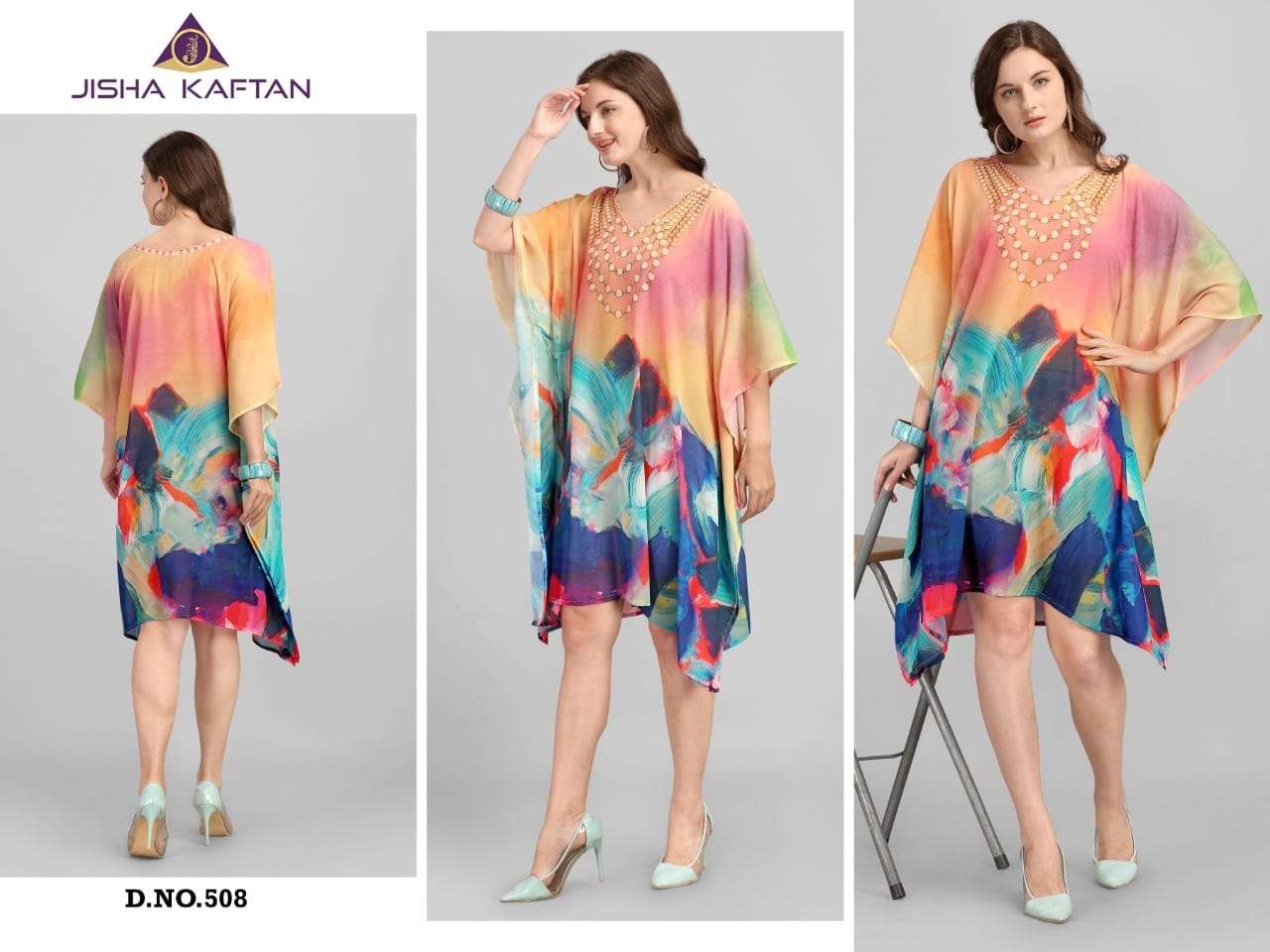 BEACH WEAR KAFTANS VOL-2 BY JELITE 508 TO 515 SERIES DESIGNER WEAR COLLECTION BEAUTIFUL STYLISH FANCY COLORFUL PARTY WEAR & OCCASIONAL WEAR WEIGHTLESS GEORGETTE PRINT GOWNS AT WHOLESALE PRICE