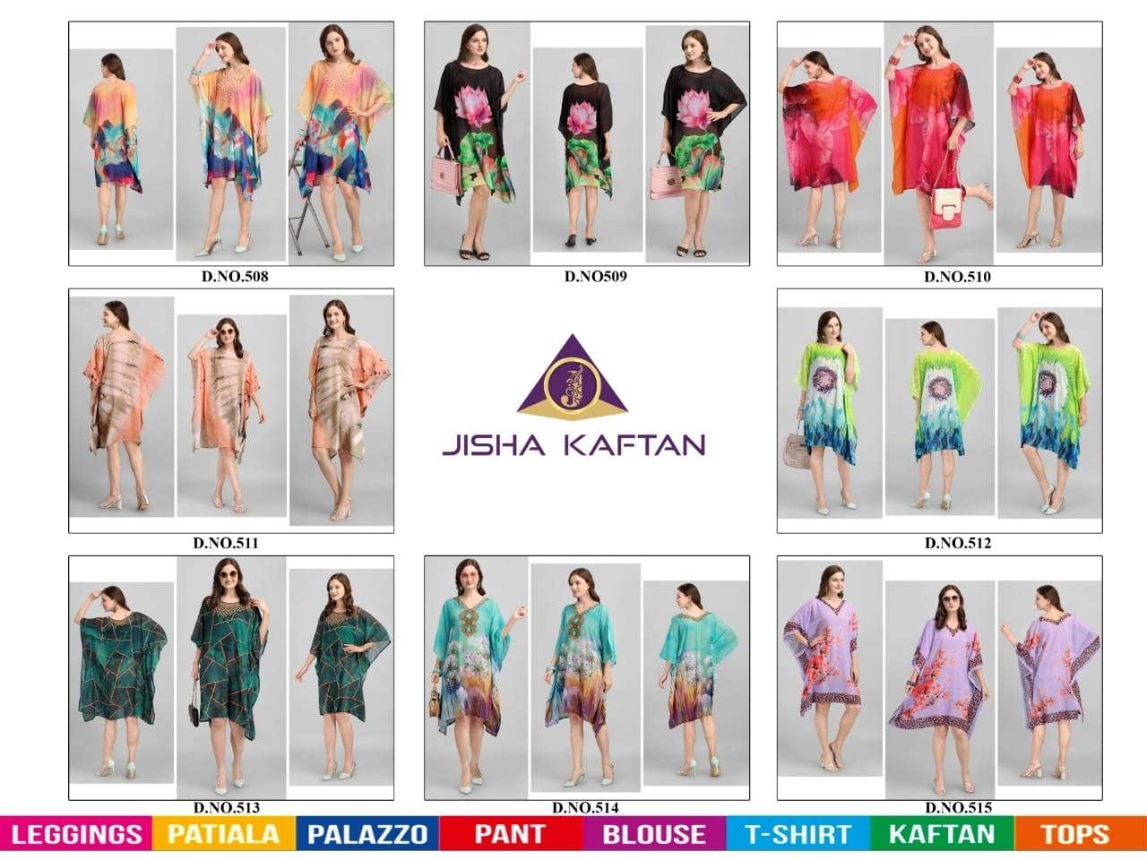BEACH WEAR KAFTANS VOL-2 BY JELITE 508 TO 515 SERIES DESIGNER WEAR COLLECTION BEAUTIFUL STYLISH FANCY COLORFUL PARTY WEAR & OCCASIONAL WEAR WEIGHTLESS GEORGETTE PRINT GOWNS AT WHOLESALE PRICE