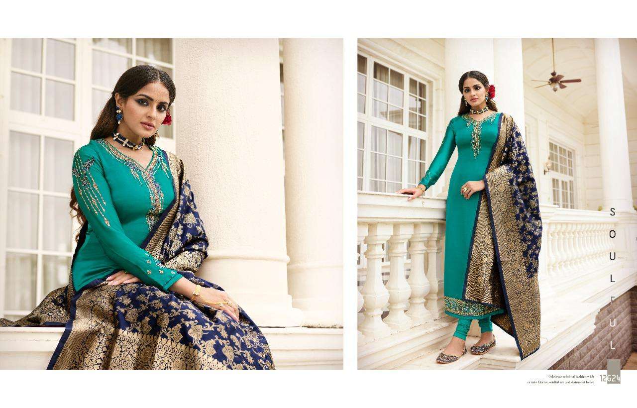 ZISA BANARASI VOL-11 BY MEERA TRENDZ 12621 TO 12621 SERIES BEAUTIFUL SUITS COLORFUL STYLISH FANCY CASUAL WEAR & ETHNIC WEAR FANCY DRESSES AT WHOLESALE PRICE