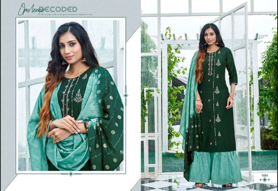 PLEASANT BY AMAAYA GARMENTS 1001 TO 1008 SERIES BEAUTIFUL SUITS COLORFUL STYLISH FANCY CASUAL WEAR & ETHNIC WEAR CHINNON SILK DRESSES AT WHOLESALE PRICE