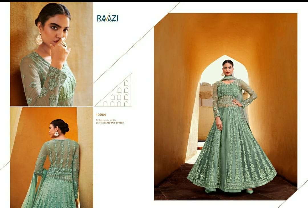 VERENA BY RAMA FASHION 10062 TO 10066 SERIES BEAUTIFUL STYLISH ANARKALI SUITS FANCY COLORFUL CASUAL WEAR & ETHNIC WEAR & READY TO WEAR SOFT NET EMBROIDERED DRESSES AT WHOLESALE PRICE