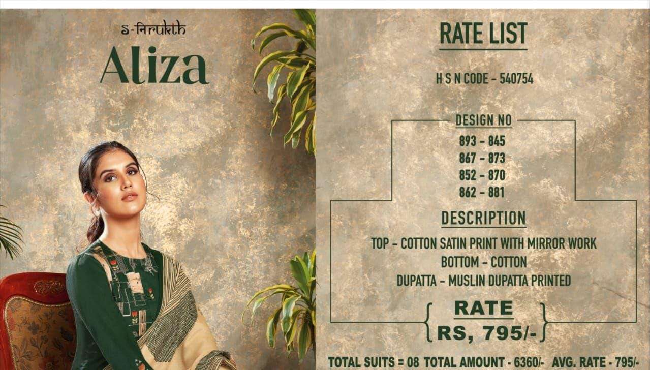 ALIZA BY S-NIRUKTH BEAUTIFUL SUITS COLORFUL STYLISH FANCY CASUAL WEAR & ETHNIC WEAR COTTON SATIN PRINT DRESSES AT WHOLESALE PRICE
