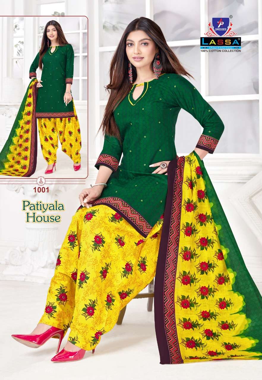 PATIYALA HOUSE BY LASSA 1001 TO 1010 SERIES BEAUTIFUL STYLISH SUITS FANCY COLORFUL CASUAL WEAR & ETHNIC WEAR & READY TO WEAR PURE COTTON PRINTED DRESSES AT WHOLESALE PRICE