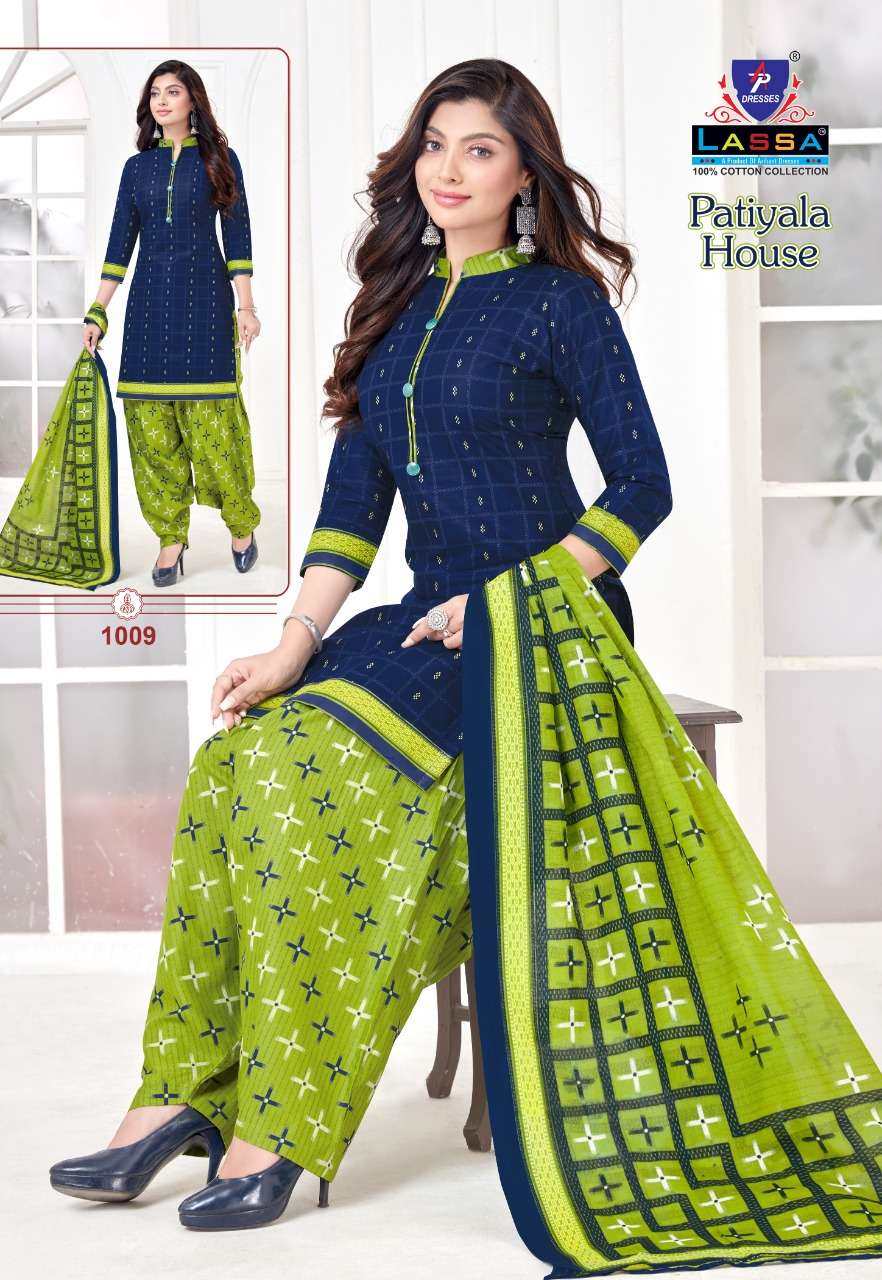 PATIYALA HOUSE BY LASSA 1001 TO 1010 SERIES BEAUTIFUL STYLISH SUITS FANCY COLORFUL CASUAL WEAR & ETHNIC WEAR & READY TO WEAR PURE COTTON PRINTED DRESSES AT WHOLESALE PRICE