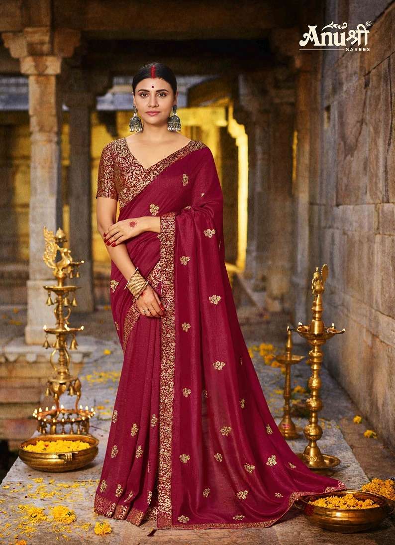 DEVSENA BY ANUSHREE 36561-A TO 36561-H SERIES INDIAN TRADITIONAL WEAR COLLECTION BEAUTIFUL STYLISH FANCY COLORFUL PARTY WEAR & OCCASIONAL WEAR CHINNON GEORGETTE SAREES AT WHOLESALE PRICE