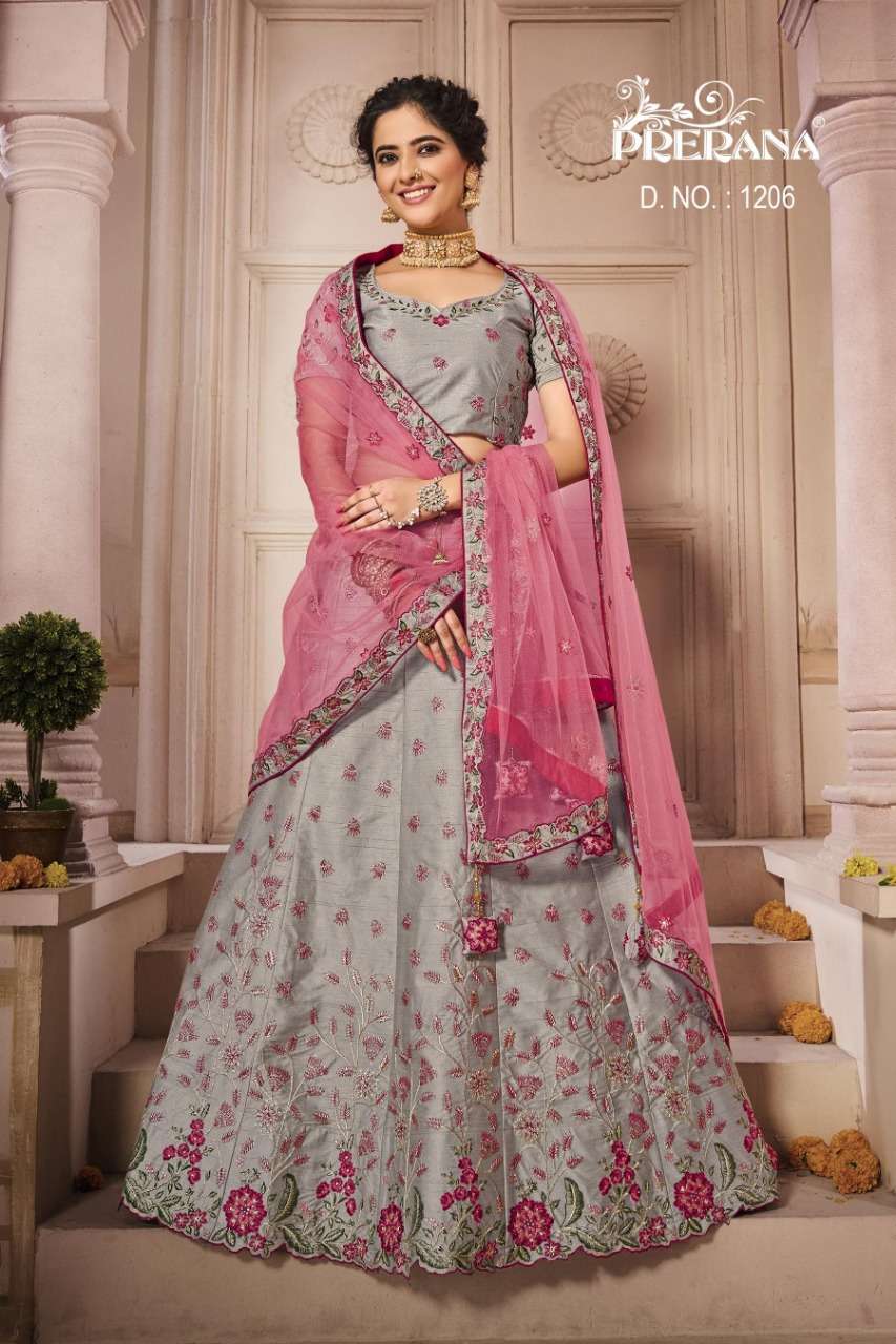 PRERANA 1201 SERIES BY PRERANA 1201 TO 1218 SERIES DESIGNER BEAUTIFUL NAVRATRI COLLECTION OCCASIONAL WEAR & PARTY WEAR FANCY LEHENGAS AT WHOLESALE PRICE