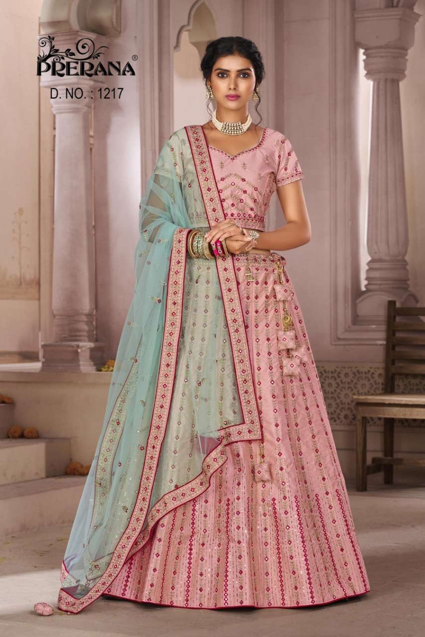 PRERANA 1201 SERIES BY PRERANA 1201 TO 1218 SERIES DESIGNER BEAUTIFUL NAVRATRI COLLECTION OCCASIONAL WEAR & PARTY WEAR FANCY LEHENGAS AT WHOLESALE PRICE