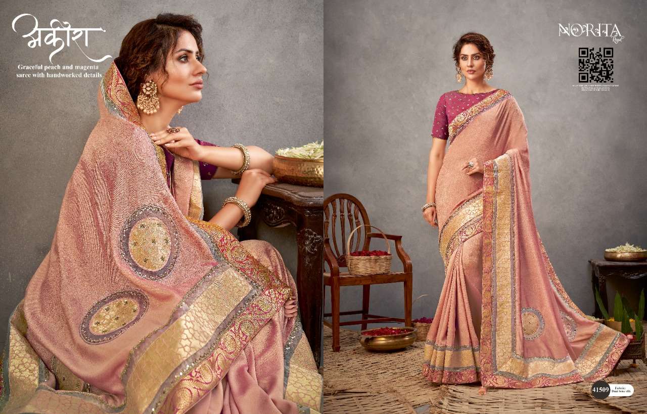NORITA ARINYA BY MAHOTSAV 41508 TO 41522 SERIES INDIAN TRADITIONAL WEAR COLLECTION BEAUTIFUL STYLISH FANCY COLORFUL PARTY WEAR & OCCASIONAL WEAR FANCY SAREES AT WHOLESALE PRICE