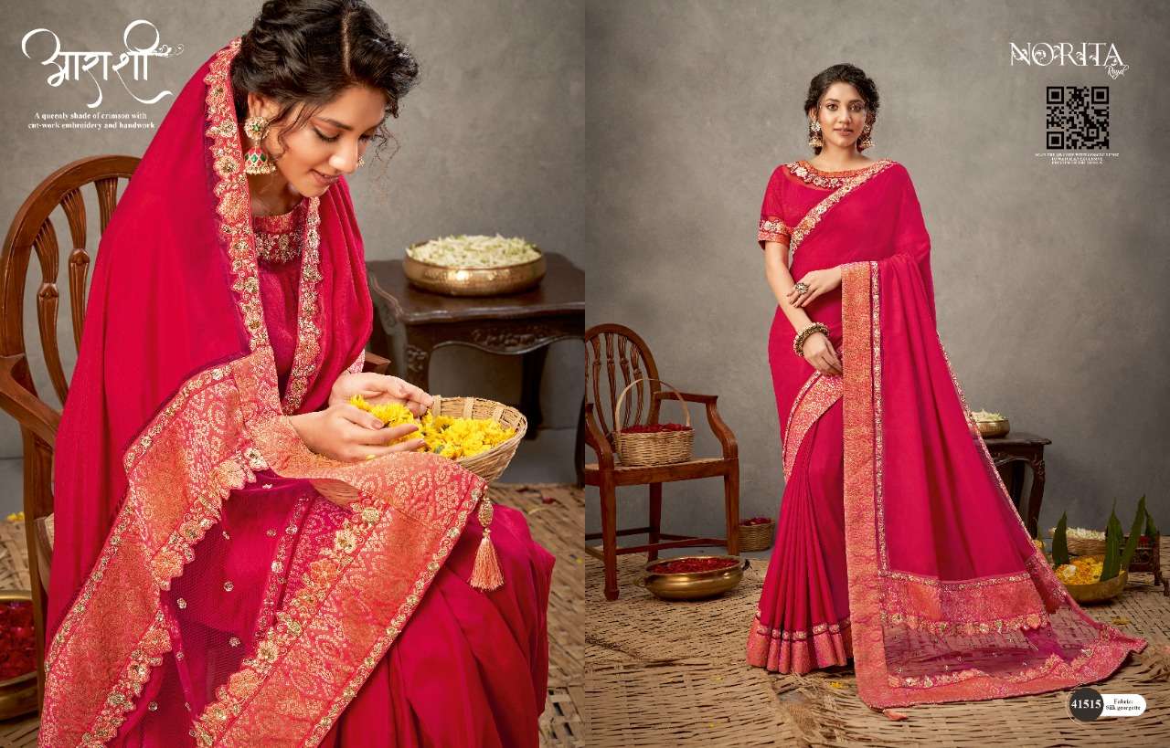 NORITA ARINYA BY MAHOTSAV 41508 TO 41522 SERIES INDIAN TRADITIONAL WEAR COLLECTION BEAUTIFUL STYLISH FANCY COLORFUL PARTY WEAR & OCCASIONAL WEAR FANCY SAREES AT WHOLESALE PRICE
