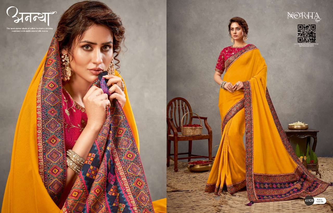 NORITA ARINYA BY MAHOTSAV 41508 TO 41522 SERIES INDIAN TRADITIONAL WEAR COLLECTION BEAUTIFUL STYLISH FANCY COLORFUL PARTY WEAR & OCCASIONAL WEAR FANCY SAREES AT WHOLESALE PRICE