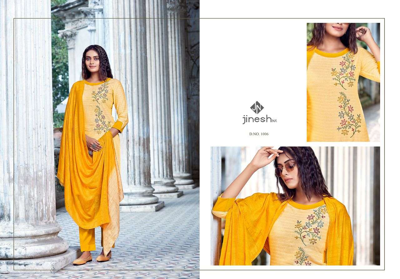 AARVI BY JINESH NX 1001 TO 1006 SERIES BEAUTIFUL SUITS COLORFUL STYLISH FANCY CASUAL WEAR & ETHNIC WEAR COTTON WITH WORK DRESSES AT WHOLESALE PRICE