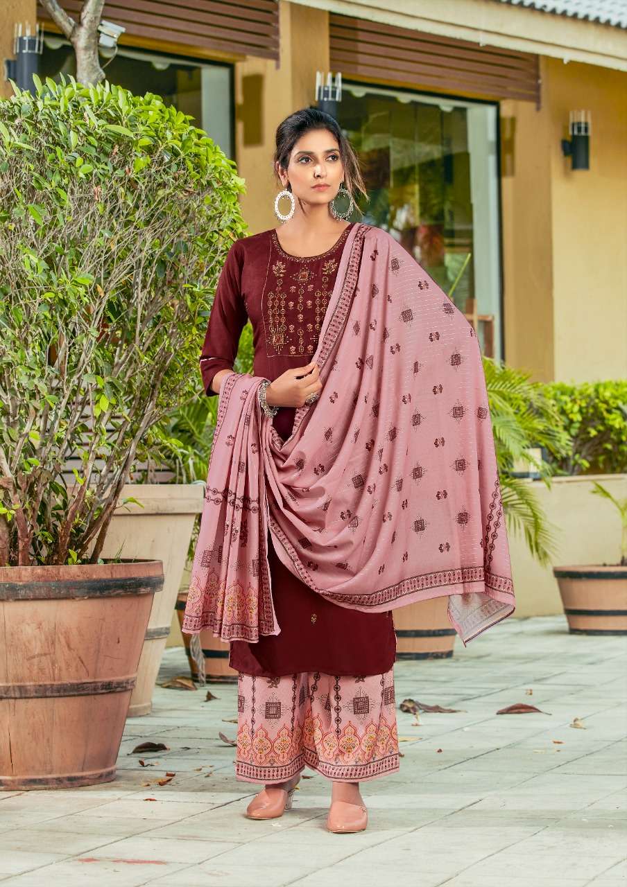 PAARU BY RAZZO EXPORTS 1001 TO 1006 SERIES BEAUTIFUL SUITS COLORFUL STYLISH FANCY CASUAL WEAR & ETHNIC WEAR VISCOSE EMBROIDERED DRESSES AT WHOLESALE PRICE