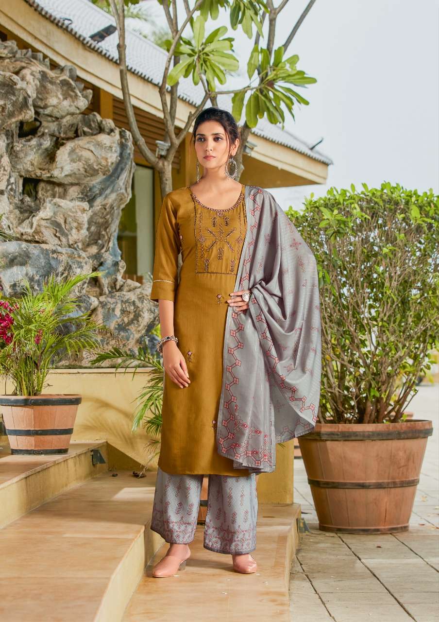 PAARU BY RAZZO EXPORTS 1001 TO 1006 SERIES BEAUTIFUL SUITS COLORFUL STYLISH FANCY CASUAL WEAR & ETHNIC WEAR VISCOSE EMBROIDERED DRESSES AT WHOLESALE PRICE