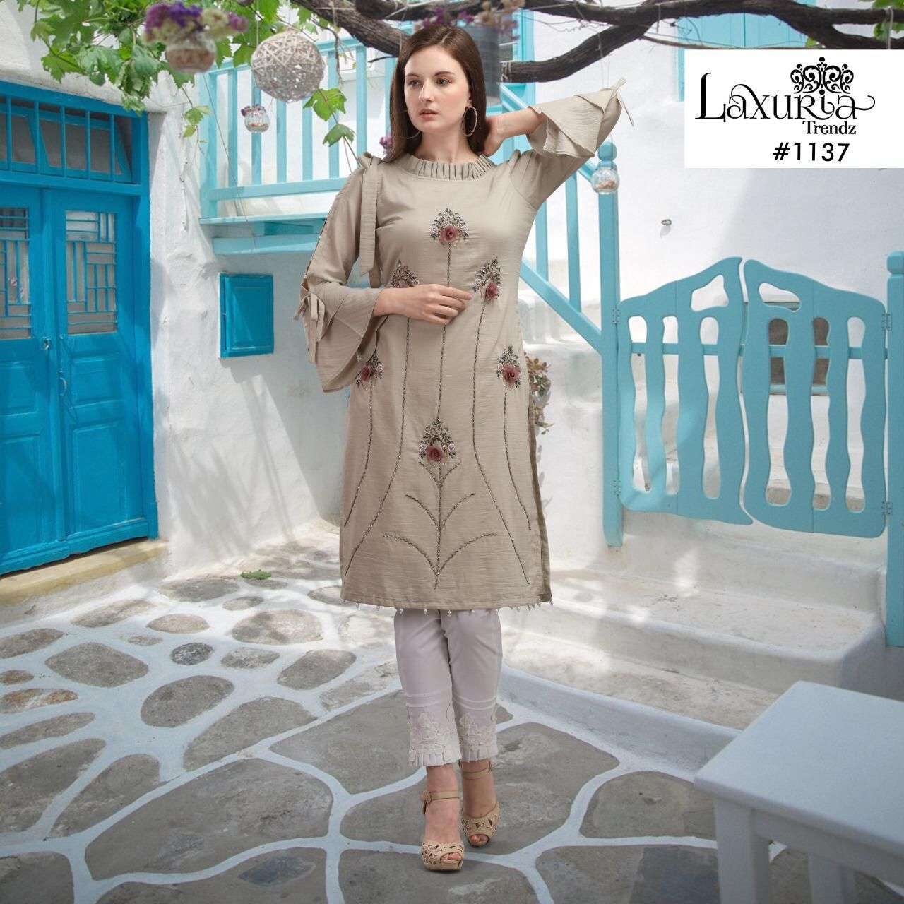 LUXURIA TRENDZ HIT DESIGN 1137-A TO 1137-D SERES BY LUXURIA STYLISH FANCY BEAUTIFUL COLORFUL CASUAL WEAR & ETHNIC WEAR HEAVY GEORGETTE DRESSES AT WHOLESALE PRICE