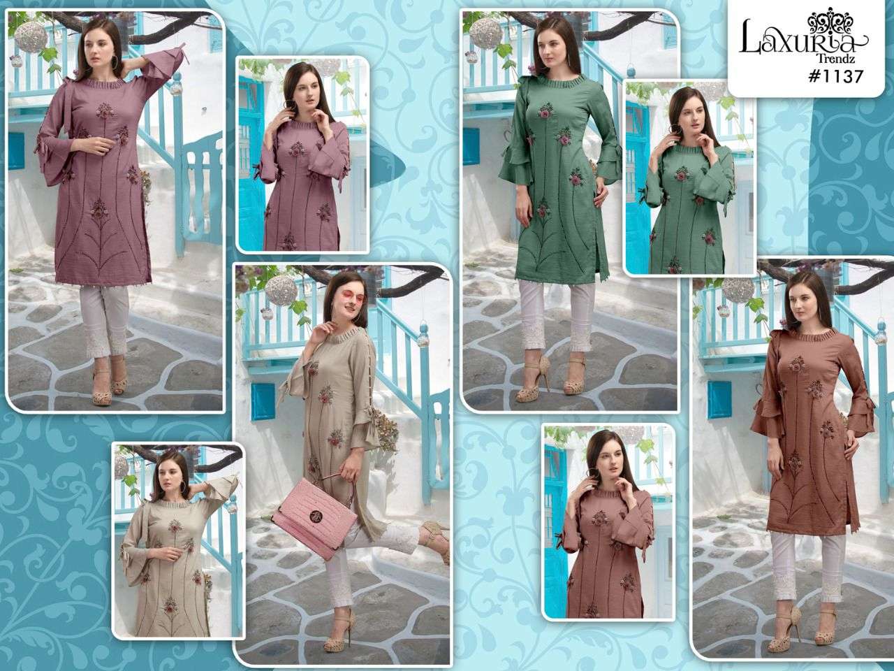LUXURIA TRENDZ HIT DESIGN 1137-A TO 1137-D SERES BY LUXURIA STYLISH FANCY BEAUTIFUL COLORFUL CASUAL WEAR & ETHNIC WEAR HEAVY GEORGETTE DRESSES AT WHOLESALE PRICE