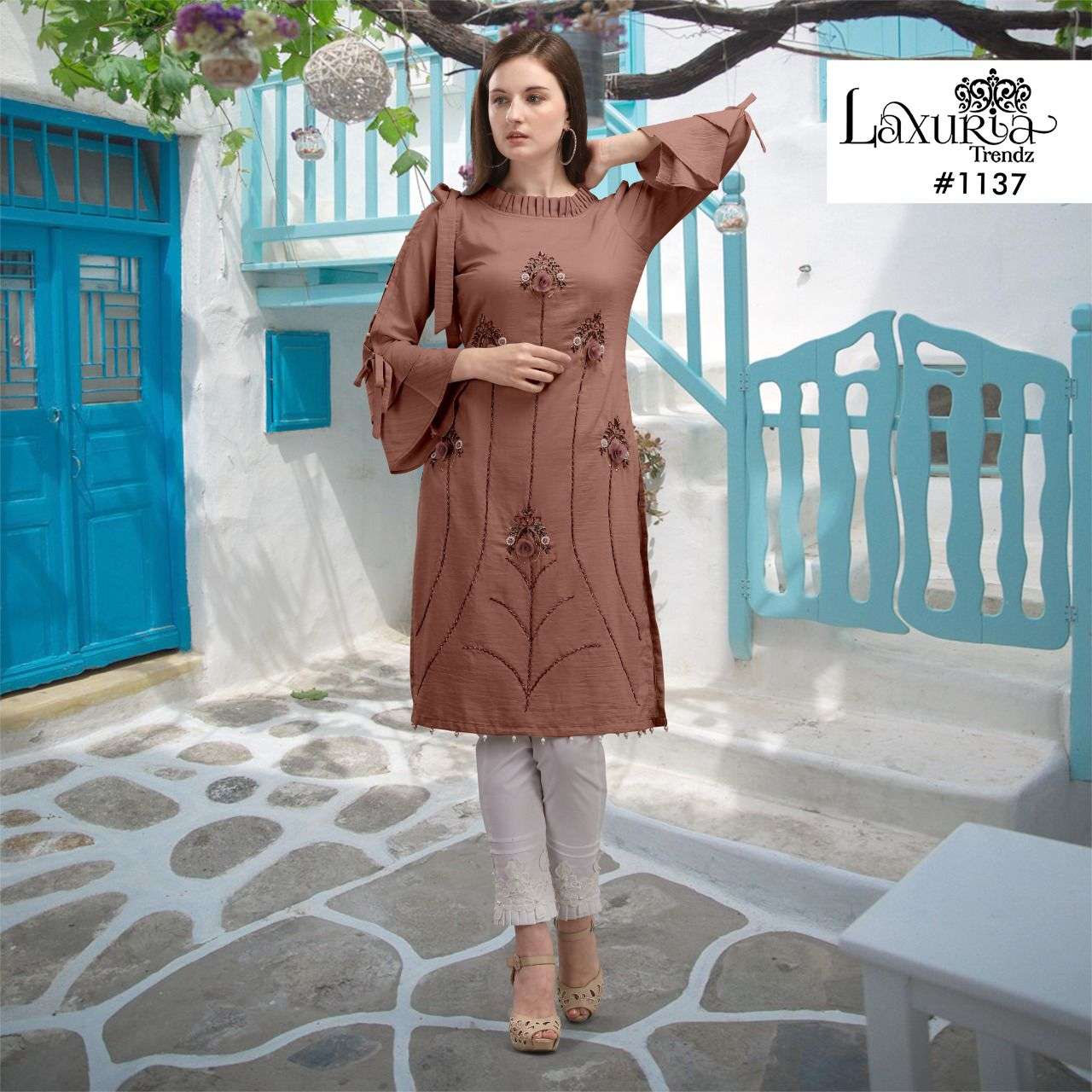 LUXURIA TRENDZ HIT DESIGN 1137-A TO 1137-D SERES BY LUXURIA STYLISH FANCY BEAUTIFUL COLORFUL CASUAL WEAR & ETHNIC WEAR HEAVY GEORGETTE DRESSES AT WHOLESALE PRICE