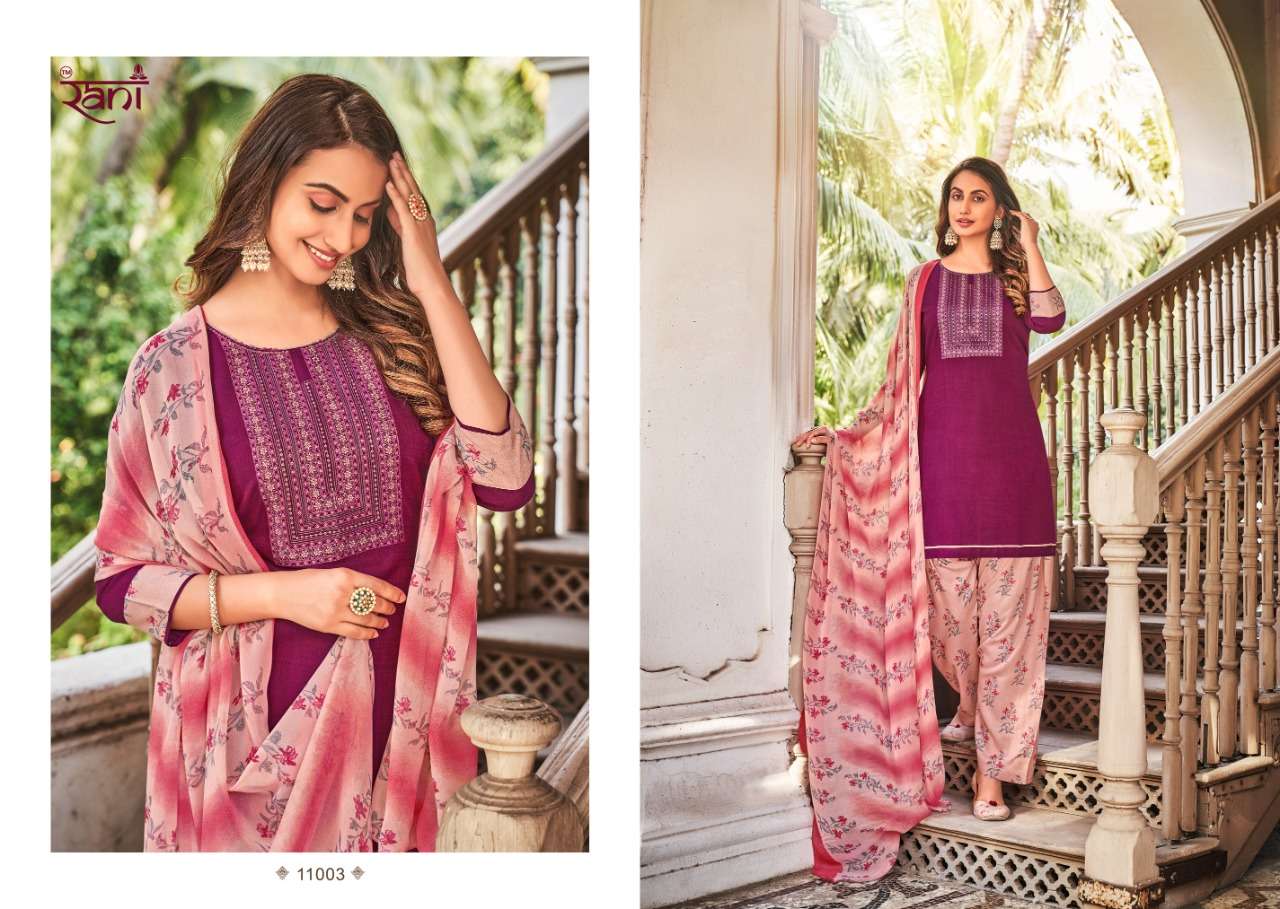 Estaa By Rani Fashion 11001 To 11006 Series Beautiful Suits Colorful Stylish Fancy Casual Wear & Ethnic Wear Rayon Print Dresses At Wholesale Price
