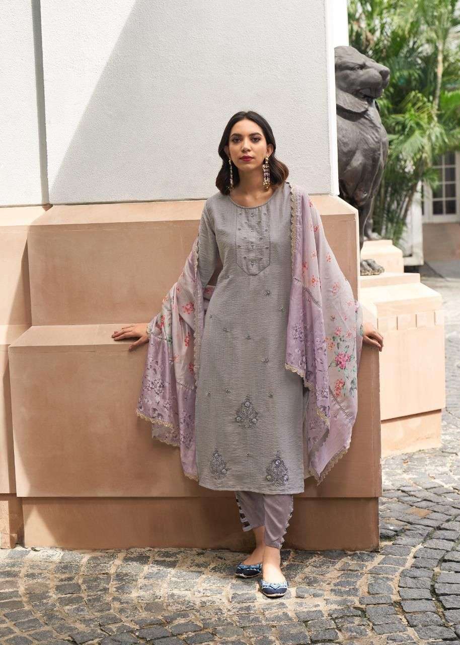 RUAAB BY KALKI 84001 TO 84006 SERIES BEAUTIFUL SUITS COLORFUL STYLISH FANCY CASUAL WEAR & ETHNIC WEAR PURE VISCOSE SILK EMBROIDERED DRESSES AT WHOLESALE PRICE