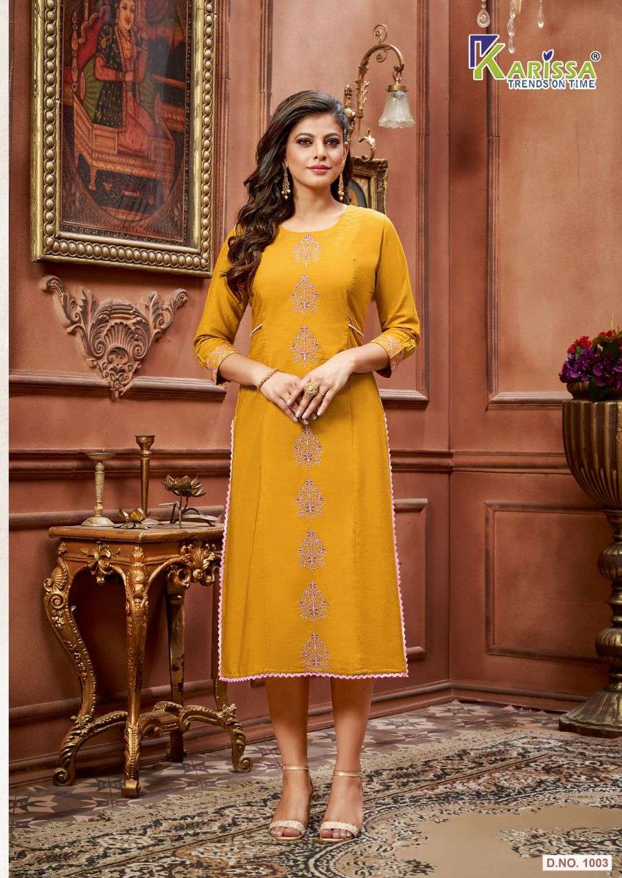 ANOKHI BY KARISSA 1001 TO 1006 SERIES DESIGNER STYLISH FANCY COLORFUL BEAUTIFUL PARTY WEAR & ETHNIC WEAR COLLECTION PREMIUM COTTON KURTIS AT WHOLESALE PRICE