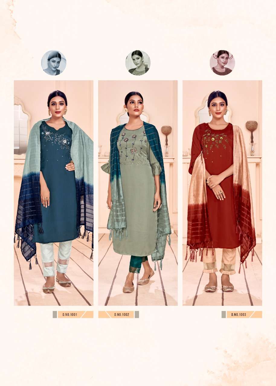 CELEBRATIONS BY ALISHKA FASHION 1001 TO 1006 SERIES BEAUTIFUL SUITS COLORFUL STYLISH FANCY CASUAL WEAR & ETHNIC WEAR SILK DRESSES AT WHOLESALE PRICE