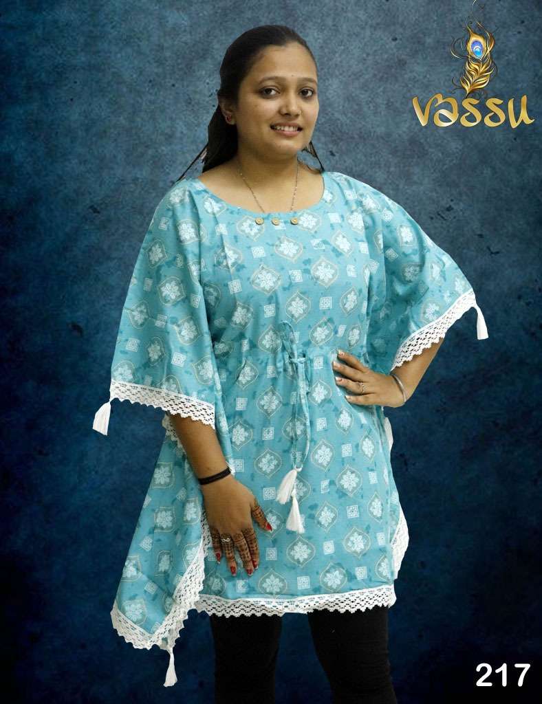 KAFTAN VOL-4 BY VASSU BEAUTIFUL STYLISH FANCY COLORFUL CASUAL WEAR & ETHNIC WEAR COTTON TOPS AT WHOLESALE PRICE