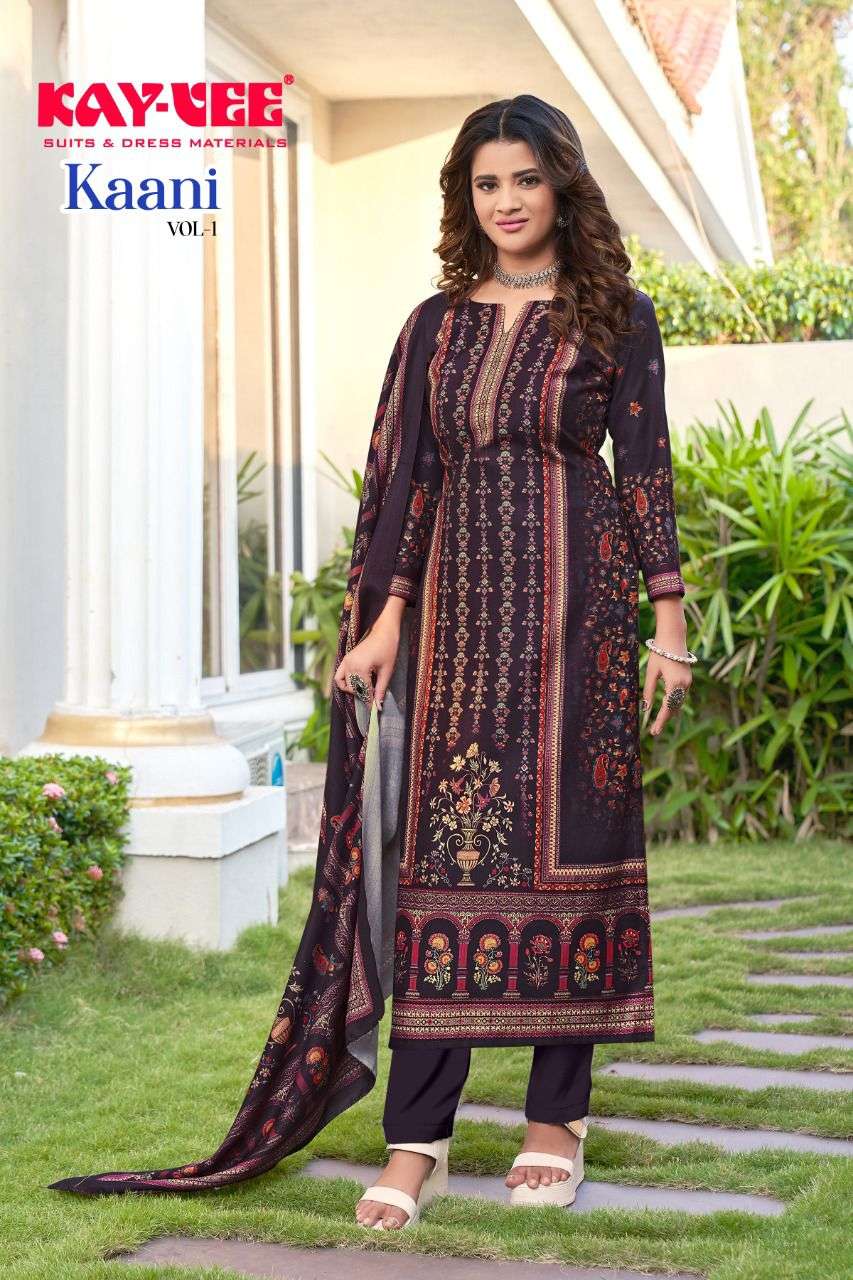 KAANI BY KAY VEE 1001 TO 1006 SERIES INDIAN TRADITIONAL WEAR COLLECTION BEAUTIFUL STYLISH FANCY COLORFUL PARTY WEAR & OCCASIONAL WEAR HEAVY PASHMINA DIGITAL PRINT DRESSES AT WHOLESALE PRICE