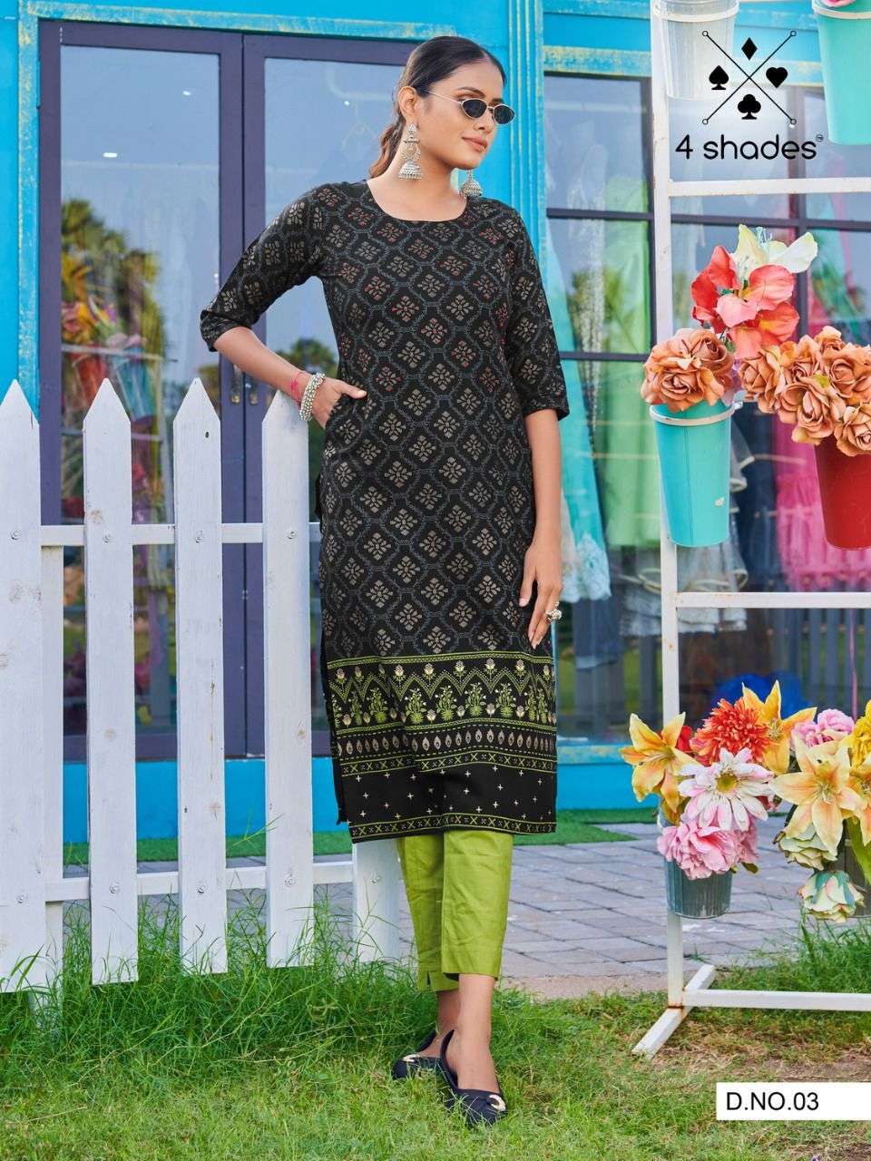 SIMPLE DIMPLE BY 4 SHADES 101 TO 108 SERIES DESIGNER STYLISH FANCY COLORFUL BEAUTIFUL PARTY WEAR & ETHNIC WEAR COLLECTION RAYON SLUB WITH WORK KURTIS AT WHOLESALE PRICE