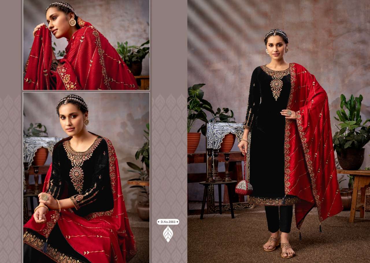 REHNUMA VOL-2 BY ZSM 2001 TO 2006 SERIES BEAUTIFUL STYLISH SUITS FANCY COLORFUL CASUAL WEAR & ETHNIC WEAR & READY TO WEAR PURE VELVET DRESSES AT WHOLESALE PRICE